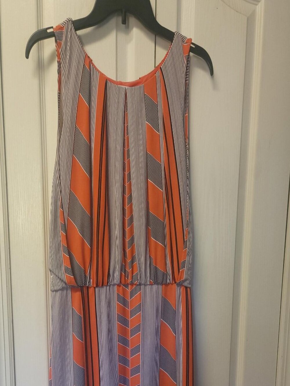 Jessica Simpson Women's Size 4 Orange Geometric Stripe Sleeveless Mini Dress